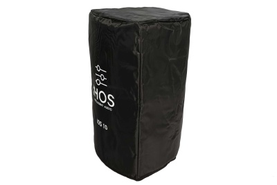 capa protetora preta para equipamento de áudio com escrita branca