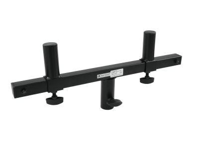 suporte metálico preto com três cilindros verticais