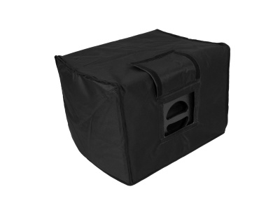 Capa protetora preta quadrada com abertura de malha e aba de velcro