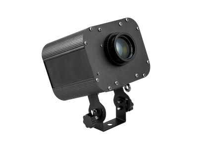 Câmara de vigilância preta com corpo em alumínio e lente grande