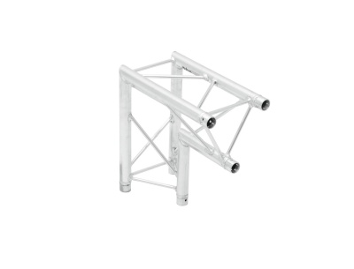 Estrutura metálica triangular de suporte em alumínio prateado