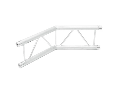 Estrutura metálica branca em alumínio com reforços triangulares