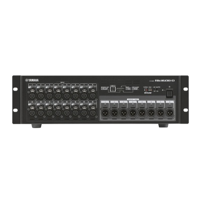 Amplificador Yamaha MR18STAGE-D preto com entradas e saídas XLR e conector USB