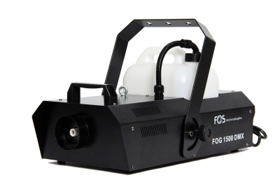 Máquina de fumo preta FOG TECHNOLOGIES FOG 1500 DMX com depósito transparente