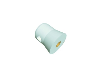 Esfregona ou acessório de limpeza branco com detalhe amarelo