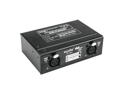 Interface de áudio ou controlador DMX Eurolite DKT preto retangular com portas DMX