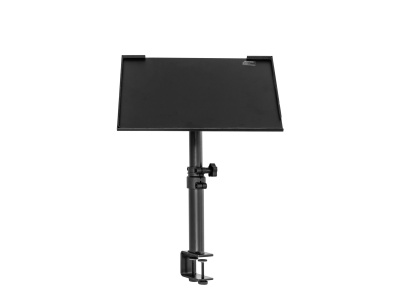Suporte preto ajustável para portátil com grampo para fixação em mesa