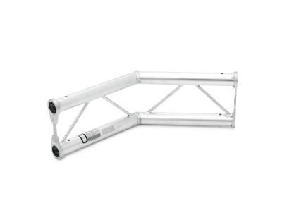 Estrutura metálica prateada composta por tubos ligados por barras cruzadas