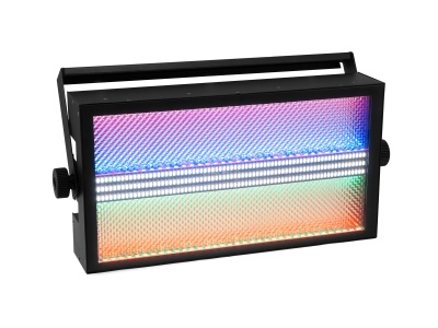 Luz LED retangular colorida com suporte ajustável preto