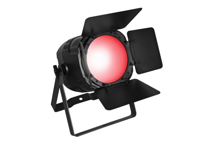 Refletor de estúdio preto com luz vermelha e aletas ajustáveis