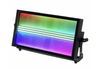 Luz LED retangular colorida com painel texturizado e suporte preto
