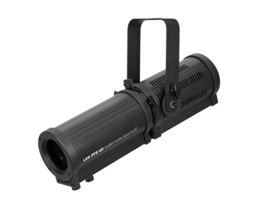 Projetor de luz LED PT-EQ metálico preto com suporte de fixação