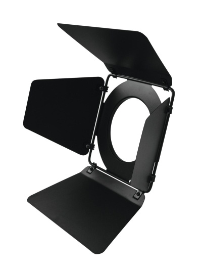 Barndoor de iluminação preta com quatro persianas ajustáveis