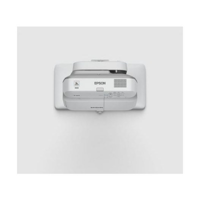 Projetor Epson branco montado na parede branca