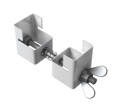 Conjunto metálico ajustável com parafuso e mola