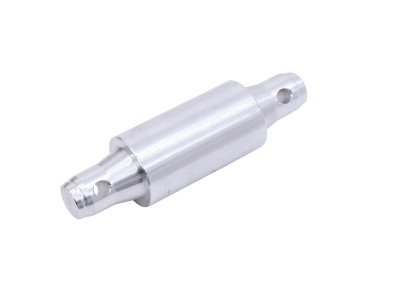 Componente metálico cilíndrico com acabamento prateado