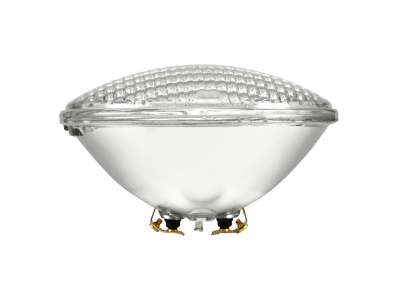 Lâmpada de halogéneo com vidro transparente e base metálica