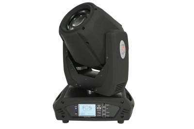 Luz profissional móvel preta com visor digital e lente circular