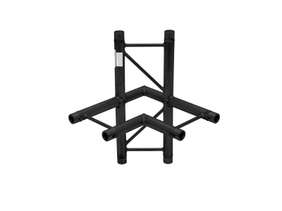 Suporte metálico preto triangular com tubos ocos