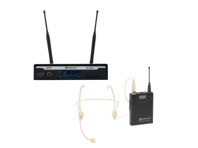 Sistema microfone sem fios Phonak com recetor preto e auricular bege