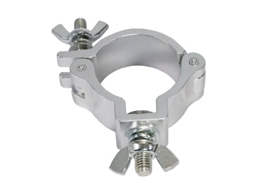 Abraçadeira metálica prateada com parafusos de aperto manuais