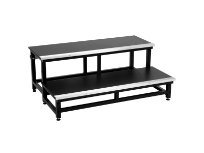 Escadote de dois degraus preto e cinzento