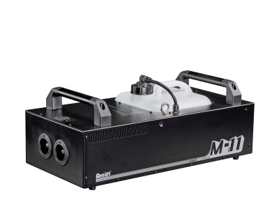 Máquina de fumo preta Antari M-11 com duas alças e reservatório de líquido