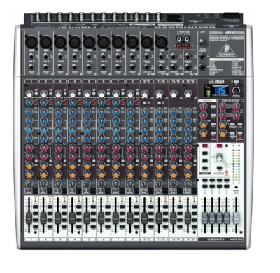 Mesa de mistura áudio Behringer XENYX X2442USB com 16 canais e sliders