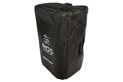 Capa protetora preta para coluna de som com texto IMPOS AMBER 12 DSP