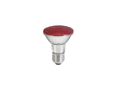 Lâmpada LED PAR30 com topo vermelho e base metálica