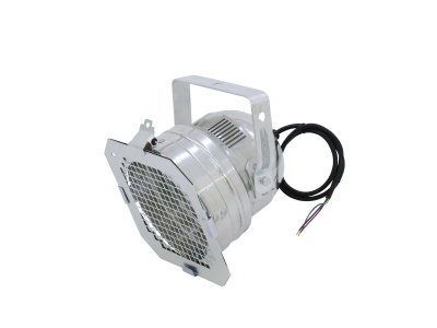 Projetor de luz metálico com grade e cabo elétrico