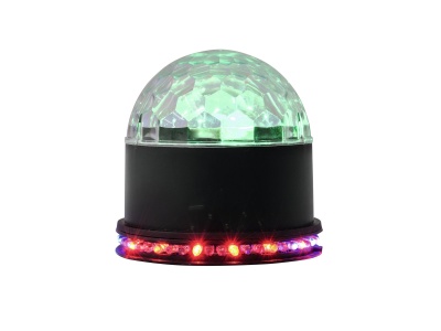 Luz negra com base preta e cobertura facetada colorida