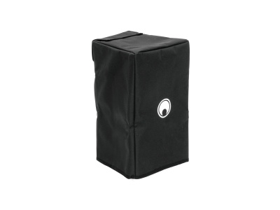 Capa protetora preta em tecido com logótipo circular