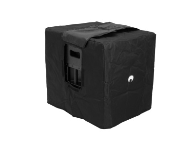 Capa protetora preta quadrada com abertura para alça e orifício circular