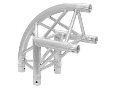 Estrutura metálica tubular curva prateada para suporte