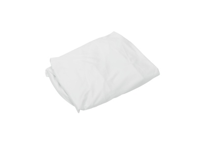 Lençol branco dobrado num fundo branco