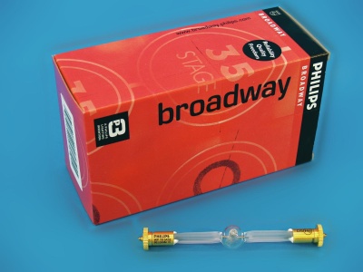 Lâmpada halogénea Philips Broadway com caixa vermelha