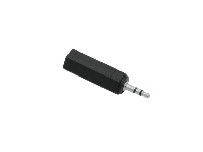 Adaptador de áudio jack 3,5 mm preto com acabamento metálico