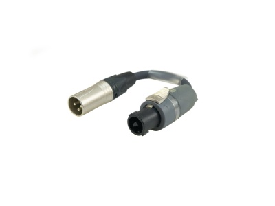 Cabo adaptador com conetores XLR macho e Speakon