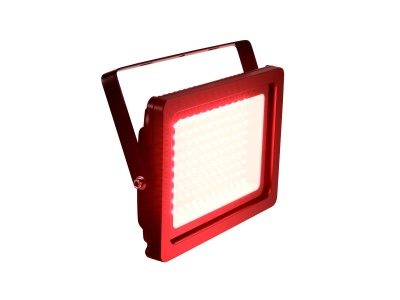 Holofote quadrado vermelho com LEDs brancos