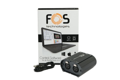 Software e hardware FOS technologies com conectores XLR e cabo USB