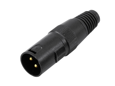 Cabo adaptador XLR macho preto com três pinos