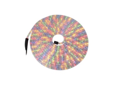 Rolo de fita luminosa LED multicolorida com conector preto