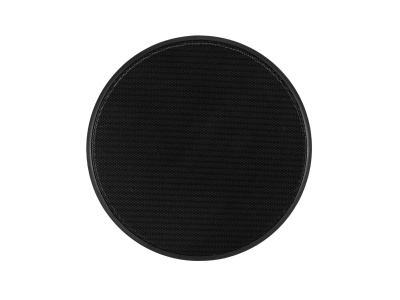 Produto redondo preto com textura de malha no centro e borda lisa