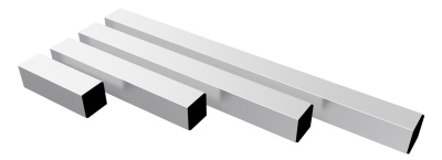 Quatro barras retangulares brancas de diferentes tamanhos