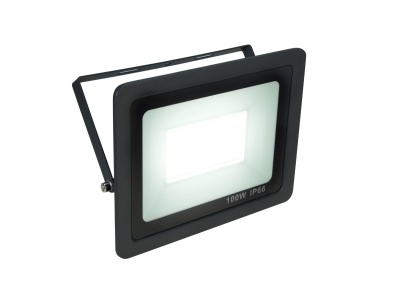 Refletor LED quadrado preto com suporte ajustável e vidro opaco