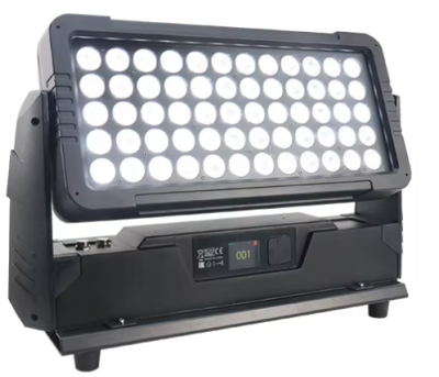 Luz LED profissional preta com painel de 48 LEDs e visor digital 001