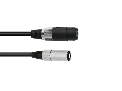 Cabo com conectores XLR preto e metálico