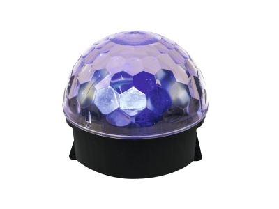 Luz de esfera translúcida com base preta