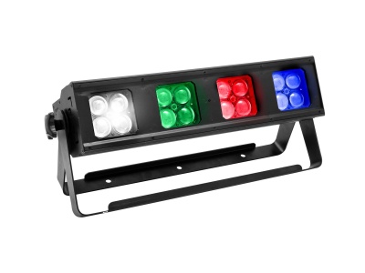 Luz de palco retangular com LEDs em branco, verde, vermelho e azul